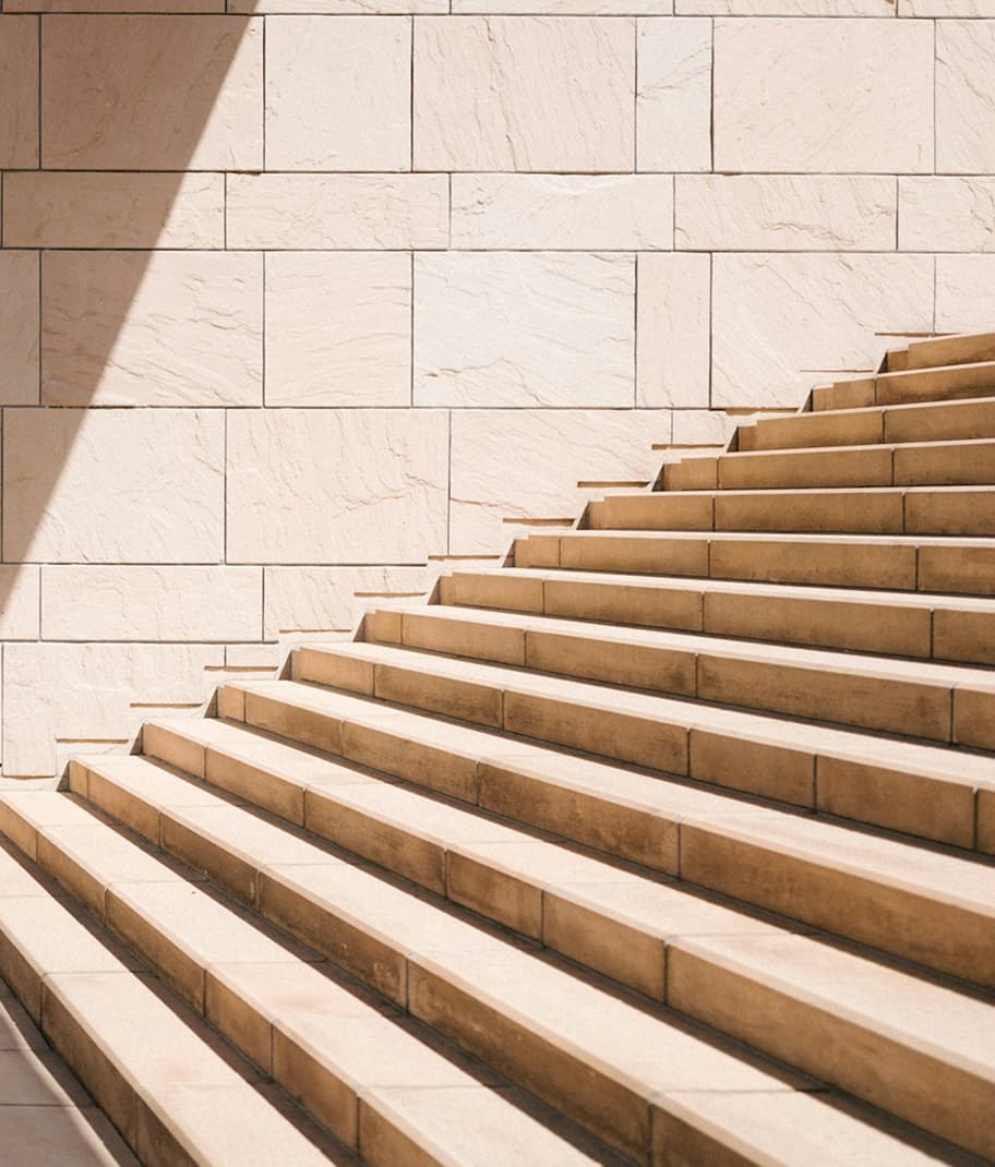 Stone steps in sunlight